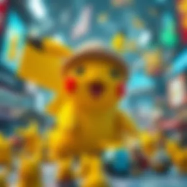 A cultural impact collage featuring Pikachu in various media
