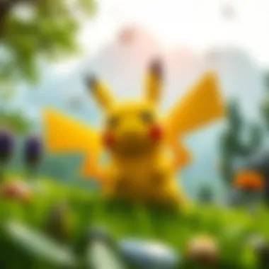 A serene landscape showcasing Pikachu's natural counterparts