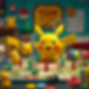 Creative Pikachu Game Board A vibrant Pikachu-themed game board showcasing creativity