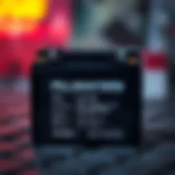 Pilsan Fortune 12V battery close-up showing its technical specifications