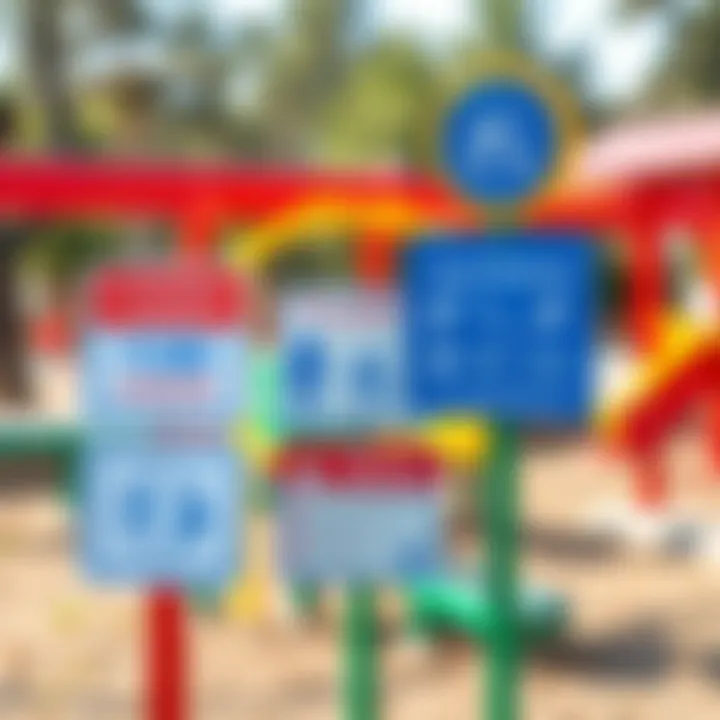 Understanding Playground Safety Guidelines Safety standards signs displayed in a children’s park.