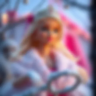Psychological Impact of Imaginative Play with Barbie An artistic depiction of the psychological impact of imaginative play, illustrated with the Barbie Snow Princess character.