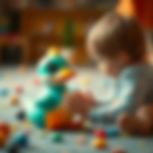 Psyduck toy engaging a child in play