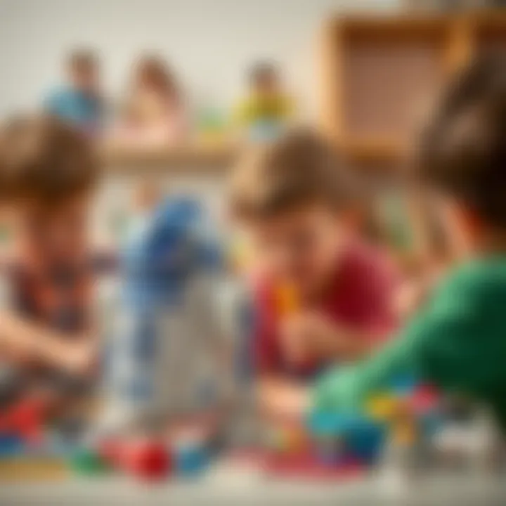Children engaged in playing with the R2D2 Lego set, showcasing creativity.