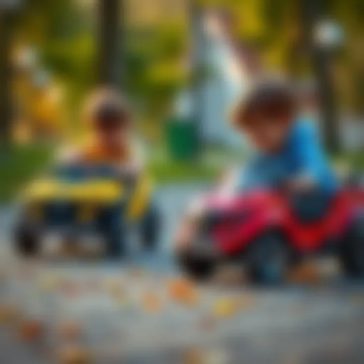 Children playing with Renault Toros toy cars