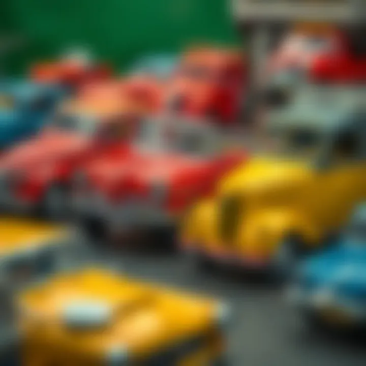 Collection of vintage Renault Toros toy cars