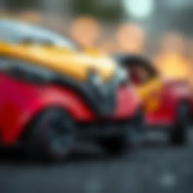 Close-up of Renault Toros toy car detailing