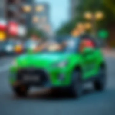 Safety features of electric cars for kids displayed