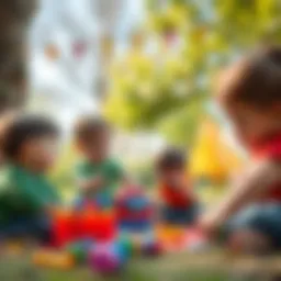 Children engaged in creative play outdoors