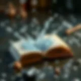 An enchanting depiction of a magical book with water flowing from its pages, symbolizing the allure of water magic.