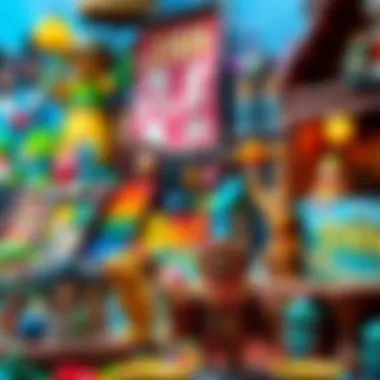 A marketplace displaying various commercial products inspired by jinn mythology.