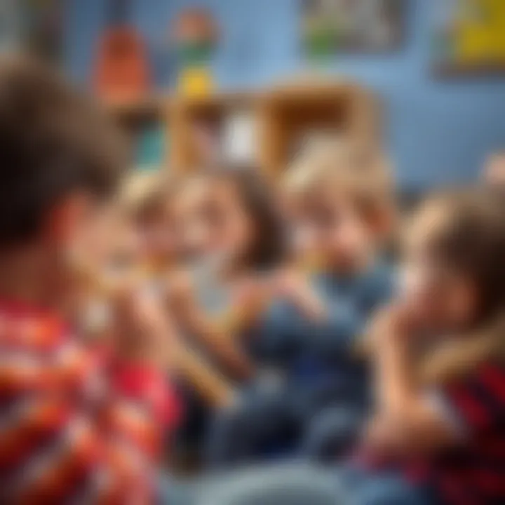 Social Interaction through Music An engaging group of children participating in a music class, fostering social interaction through flute playing.