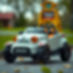 A small single-seat car designed for children's outdoor play.