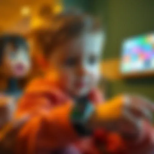 A child enjoying interactive features on a smartwatch