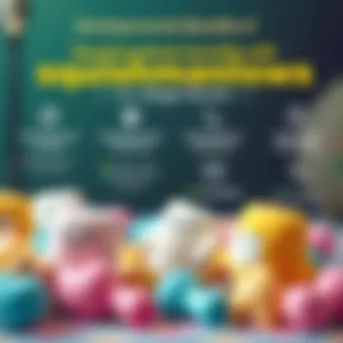 Developmental Benefits of Squishmallows Illustration of Squishmallows with developmental benefits highlighted