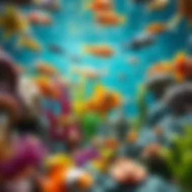 An illustration depicting diverse aquatic life thriving in a clean ecosystem.
