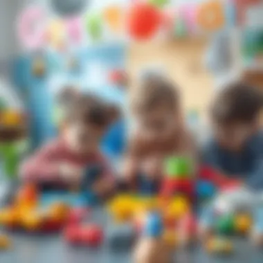 Children engaging with educational toys themed around water conservation.