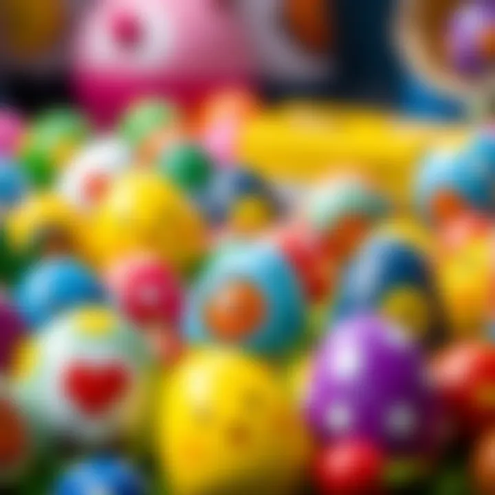 Diverse collection of surprise egg toys for children