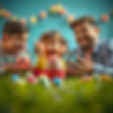 Family enjoying time together with surprise eggs