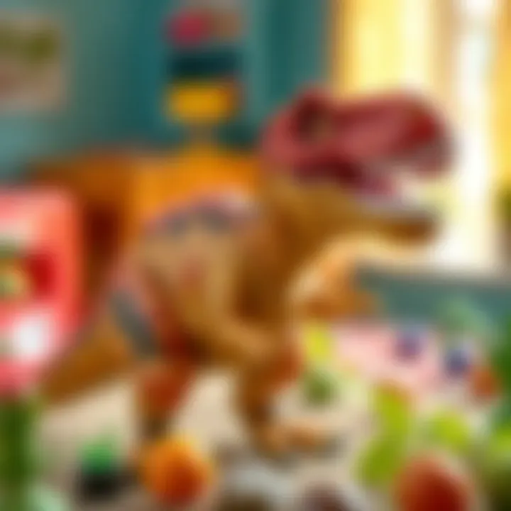 Exploring the Joy of T-Rex Play A vibrant T-Rex toy in an engaging play setting