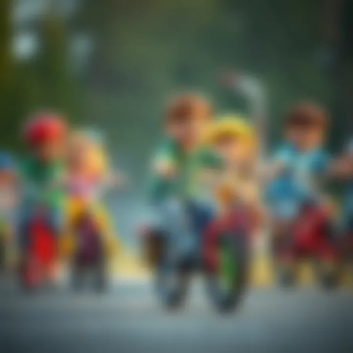 Fun and Friendly Competition A group of kids enjoying a unicycle race