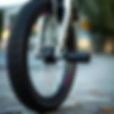Innovative Design Elements Close-up of a unicycle wheel showcasing its design