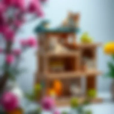 Stylish three-tier cat house design