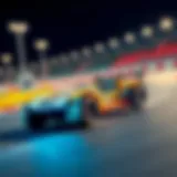 Tornado remote control car in action on a race track.