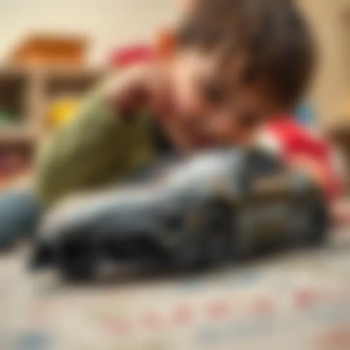 Child's Creative Imagination with Toyota Supra Toy Child engaging with Toyota Supra toy in creative play