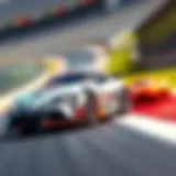Dynamic Racing Scene with Toyota Supra Toy Dynamic Toyota Supra toy on a racetrack
