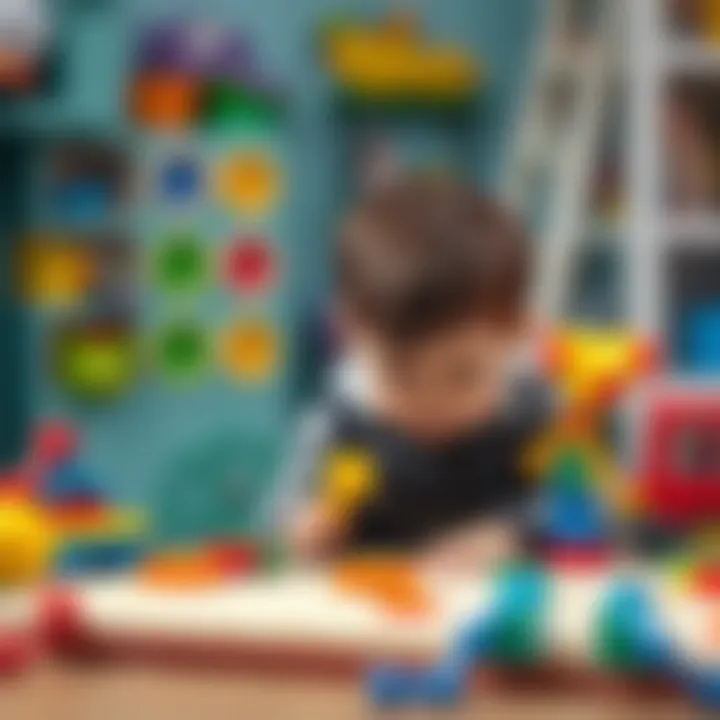 Engaging children in creative play with various toys