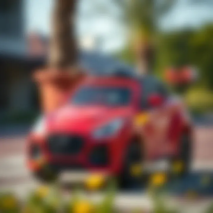 Children's Red Electric Car A stylish red electric car suitable for young drivers.