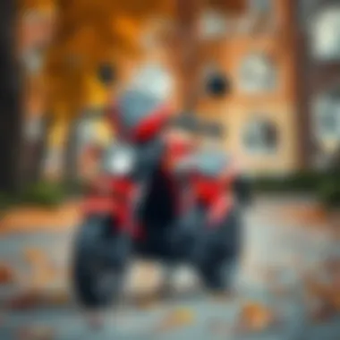 Children's Red Electric Motorcycle A vibrant red electric motorcycle designed for children.