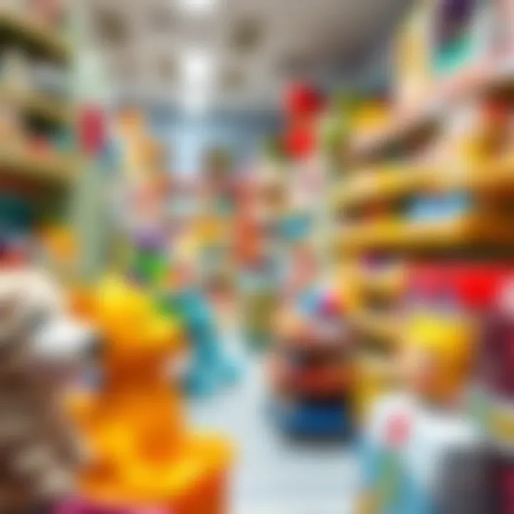 Safety standards labels on toys showcased in a store