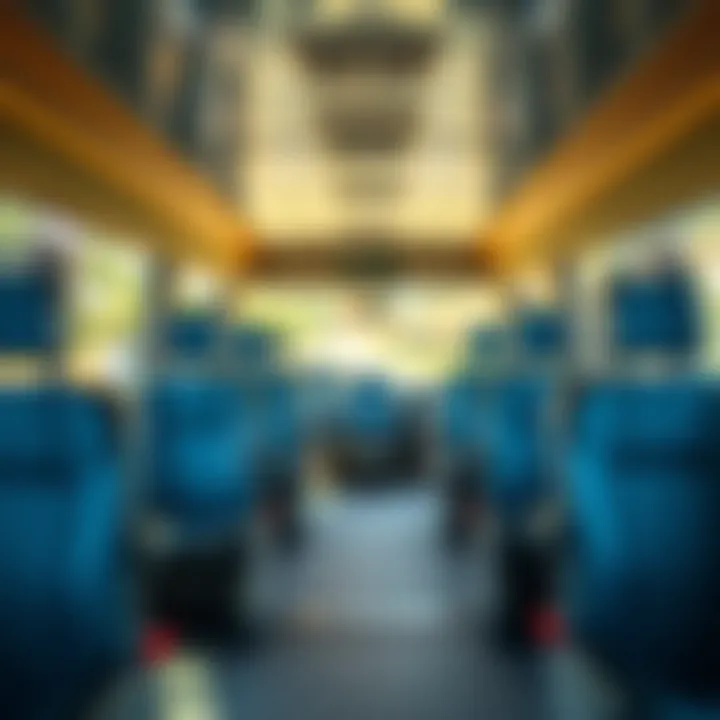 Interior layout of a transporter car highlighting spacious seating