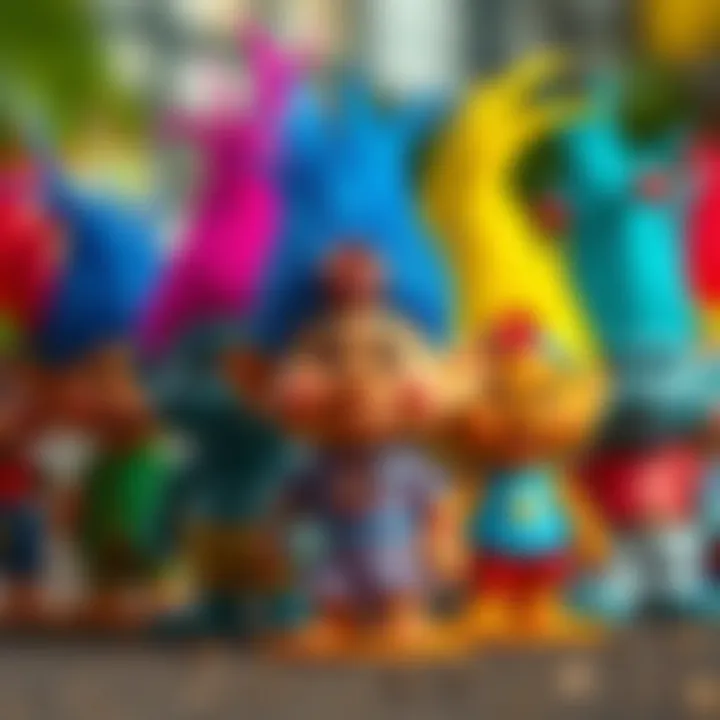 Diverse Personalities of Trolls Colorful troll figures representing various personalities