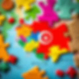 Colorful puzzle pieces of the Turkey map
