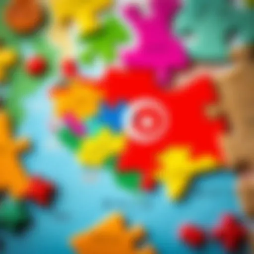 Colorful puzzle pieces of the Turkey map
