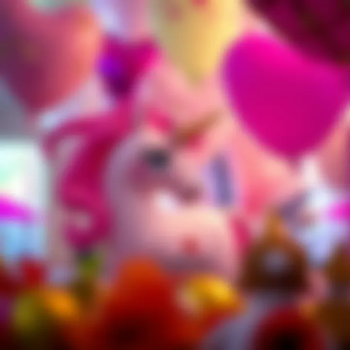 Enchanting Unicorn Balloons Themed unicorn balloons for a festive atmosphere