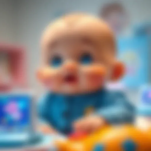 A digital representation of a virtual baby showcasing its interactive features