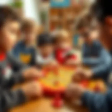 Fostering Teamwork with Engaging Board Games Group of children playing a board game that fosters teamwork
